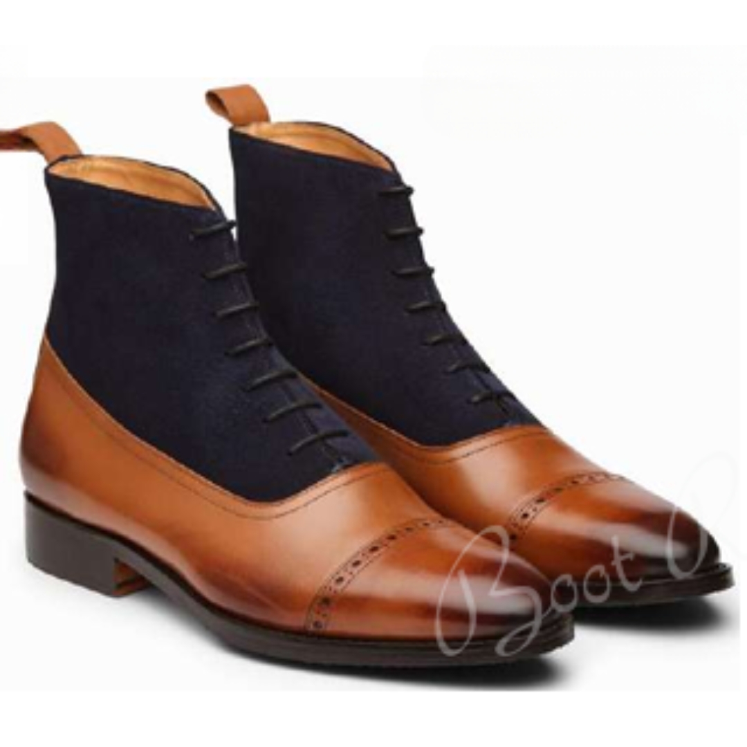 Leather Combination Boots Shoes